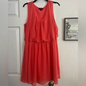 Coral short sleeveless sundress